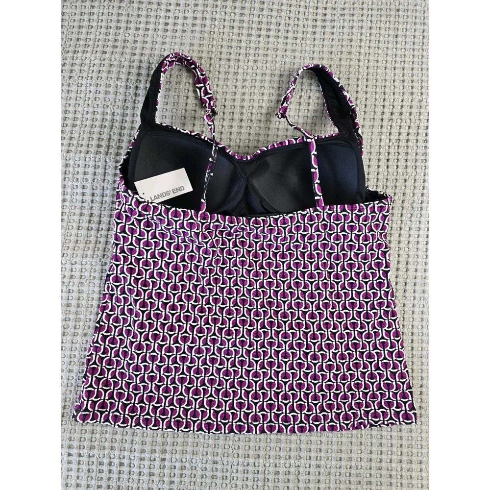 Lands' End Women's geometric print tankini Size 16 New With Tags (354)